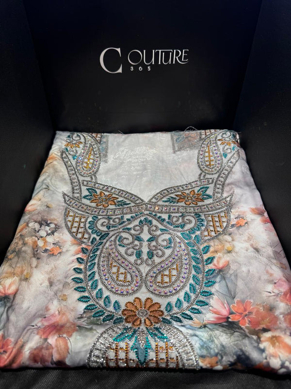 Multi-color Rhinestone Emirati Mukhawar - Stiched