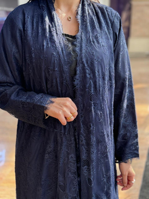 Al Maha Lace Abaya - Blue