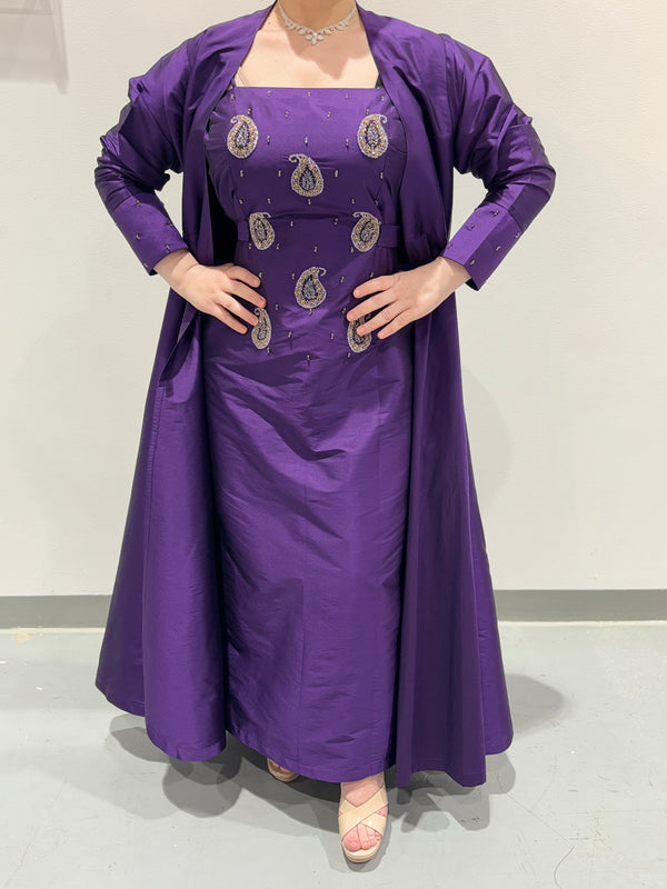 Purple Cashew Abaya Set