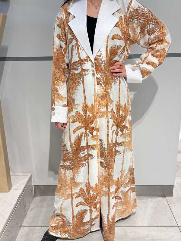 Linen Palm Tree Abaya