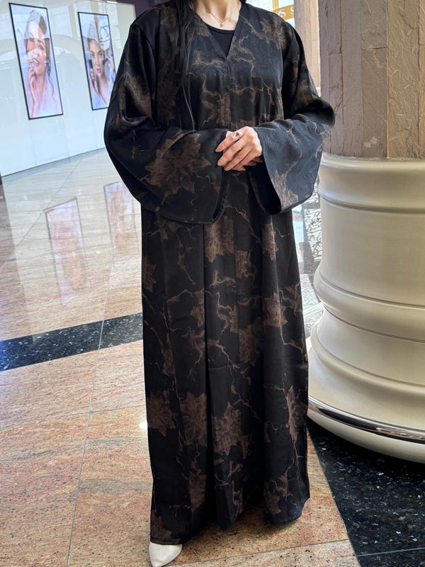 Daily Black Fall Leaves Abaya