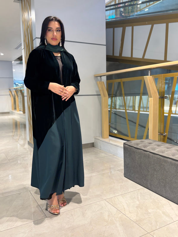 Reem Green Velvet Abaya