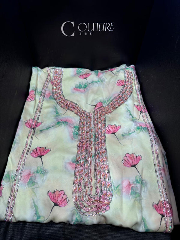 Yellow Pink Emirati Mukhawar - Stiched