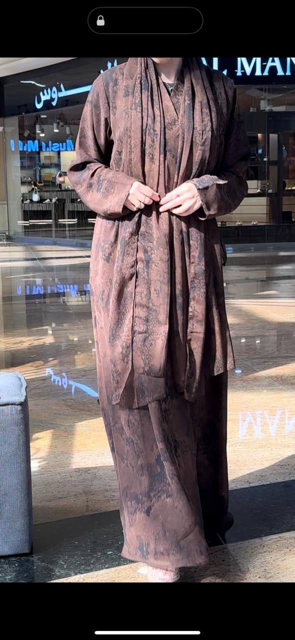 Brown Chiffon Abaya