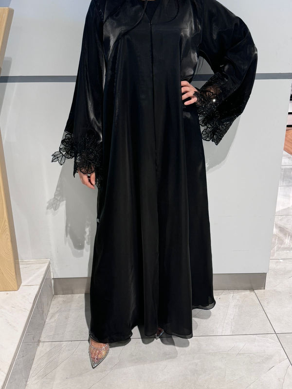Shouq Black Organza Abaya