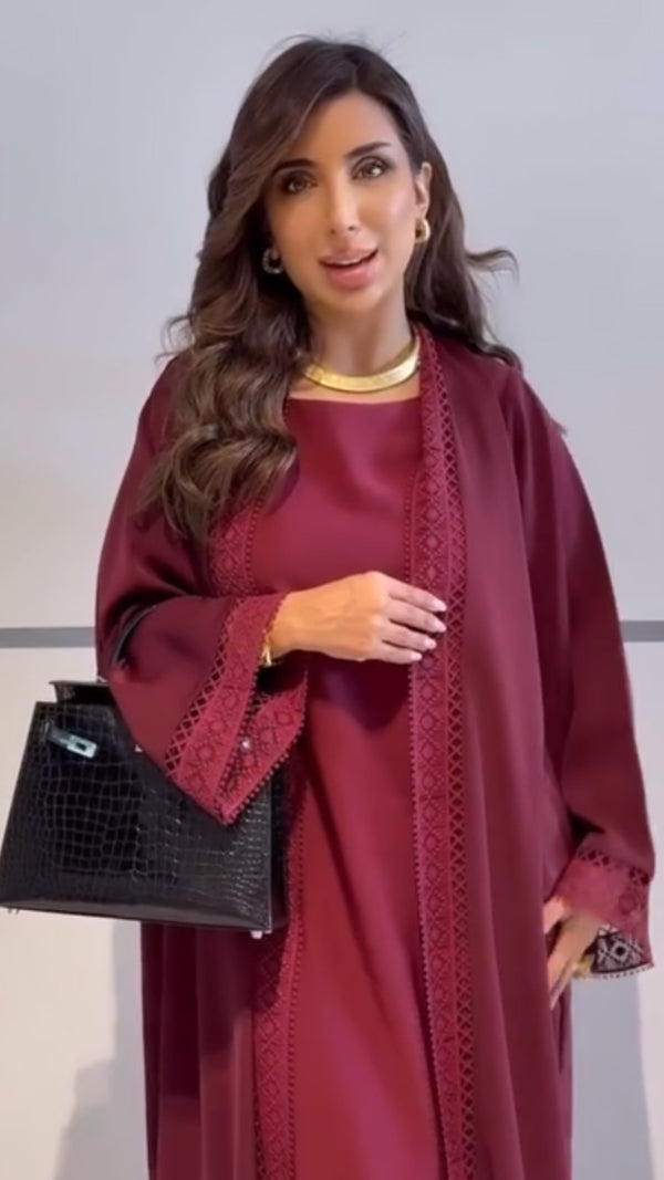 Burgundy Nada Abaya